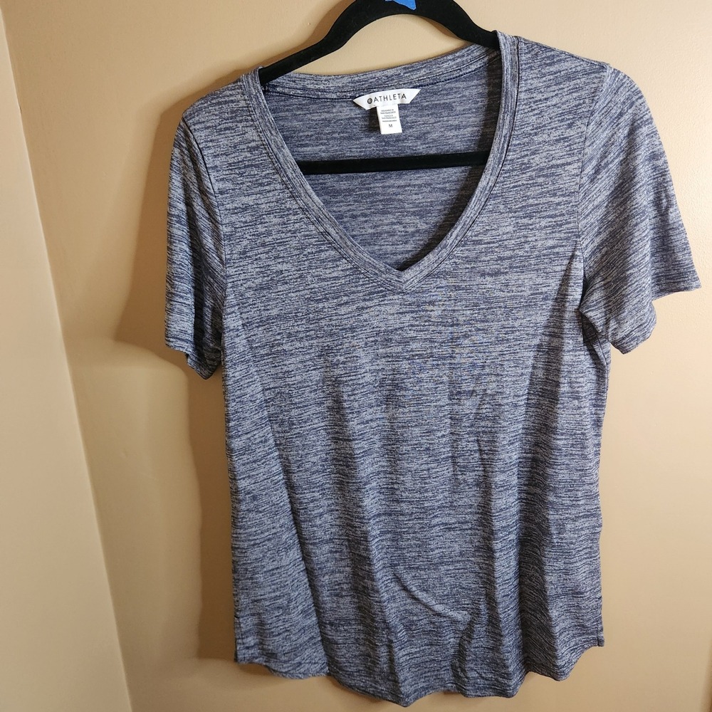 Athleta Breezy Scoop Tee Gray Heather M